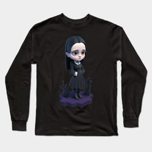 Wednesday Addams Sticker I Jenna Ortega sticker Long Sleeve T-Shirt